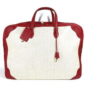 Hermes Boston Bag Victoria 60 Victoria 60 Toile Ash Red